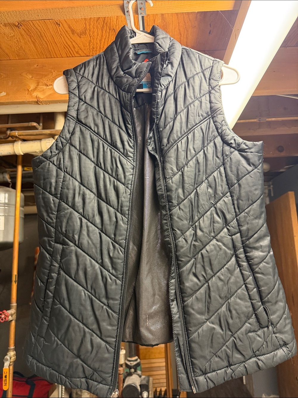 Black Quilted Women's Columbia Vest - Lightweight Zip Front
